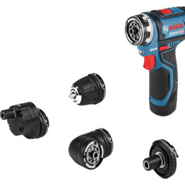 GSR 12V-35 FC 12V Cordless Brushless Flexiclick Drill Driver with Full Attachment Kit - Body Only Version - No Batteries or Charger Supplied