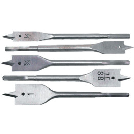 SET OF 5 FLAT BITS 1/2"-1"