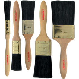 Flat Paint Brush Set, Natural Bristle, Set of 5