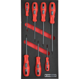 7 Piece 1000V Dual Grip VDE Screwdriver Set in Tool Control 1/3 Width Foam Inlay.