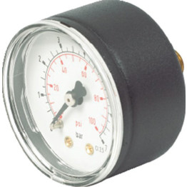 40mm Pressure Gauge - 1/8in BSPT Centre Back Connection
