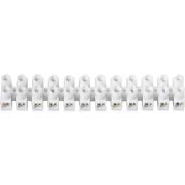 Strip Connectors, White Polypropylene, 15A, (12-Strips, Pk-10)