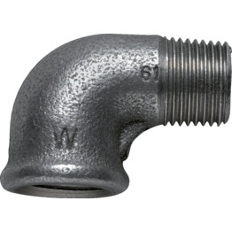 British Standard Malleable Iron Pipe Fittings Male/Female Elbow 90° - Black Finish