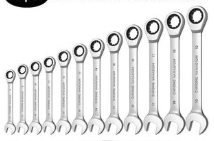 Tool wallet11pcs - fix 10-22,wheel nut wrench, plug spanner, pliers,s/driver & wire brush