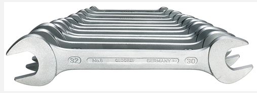 Double ended open jaw wrench set 6 - 32mm