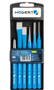 Chisel and punch set 6pcs in metal case